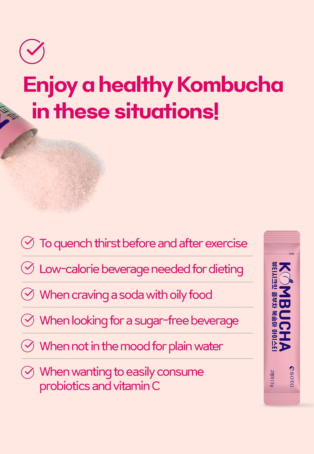 Beauty secret Kombucha with Peach Flavor Iced Tea 5g x 30p