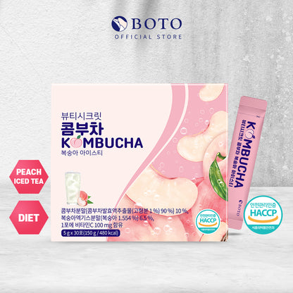 Trà đá Kombucha vị đào Beauty Secret 5g x 30p