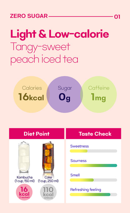 Trà đá Kombucha vị đào Beauty Secret 5g x 30p