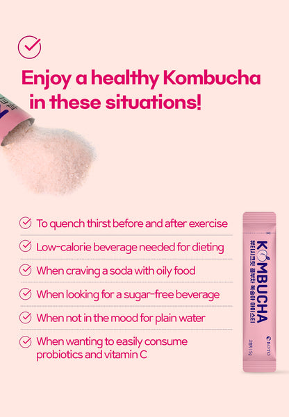 Trà đá Kombucha vị đào Beauty Secret 5g x 30p