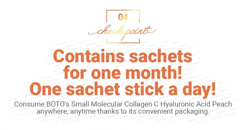 Hương đào Collagen C phân tử thấp Hyaluronic Acid [2g x 30 thanh bột]