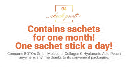 Hương đào Collagen C phân tử thấp Hyaluronic Acid [2g x 30 thanh bột]