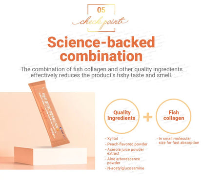 Hương đào Collagen C phân tử thấp Hyaluronic Acid [2g x 30 thanh bột]