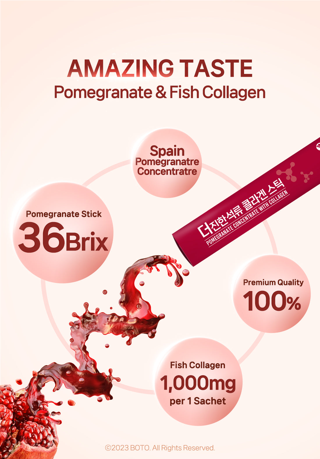 Pomegranate Concentrate with Collagen Sticks [15g x 30 sticks]